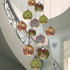Fireworks Glass Globe Pendant Light with Starburst Effect for Dining Room