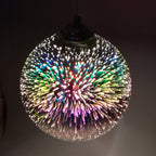 Fireworks Glass Globe Pendant Light with Starburst Effect for Dining Room