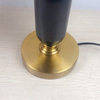 French Vintage Pleated Shade Table Lamp with Brass Base for Bedroom
