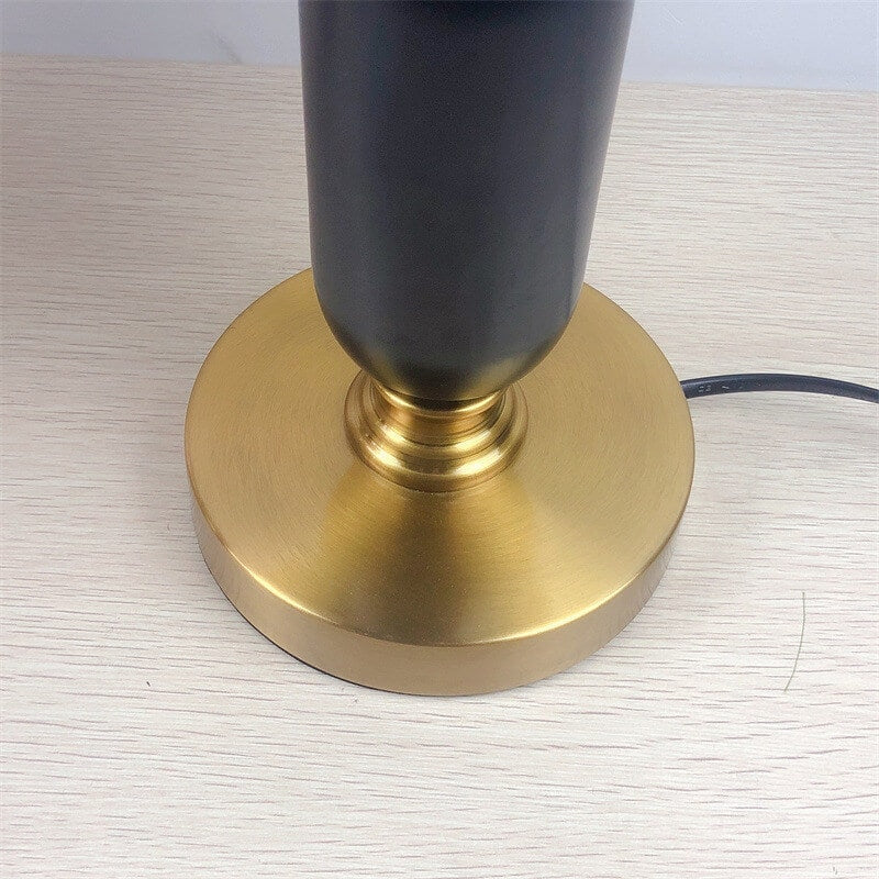 French Vintage Pleated Shade Table Lamp with Brass Base for Bedroom