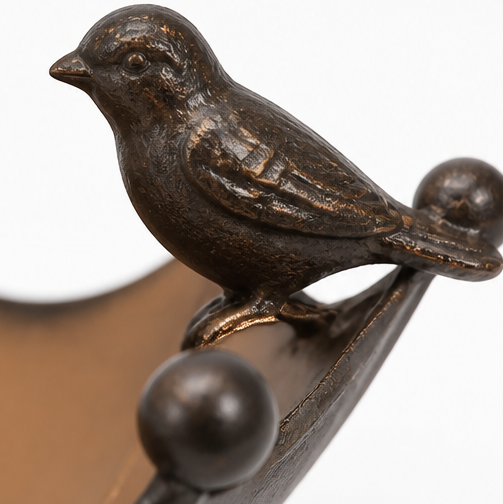 Hanging Umbrella Bird Feeder and Bird Bath Antique Bronze Effect Metal Garden Bird Feeder with Hook and Decorative Bird Ornament for Trees | Patio