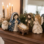 Patchwork Fabric Nativity Sewing Kit Hand Stitched Christmas Nativity Scene Craft Kit with Pre Cut Fabric Pieces and Pattern for Mantel Decoration