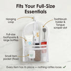 Self Standing Toiletry Bag Water Resistant Mesh Travel Wash Bag with Elastic Holders and Front Pocket Upright Toothbrush Pouch for Travel