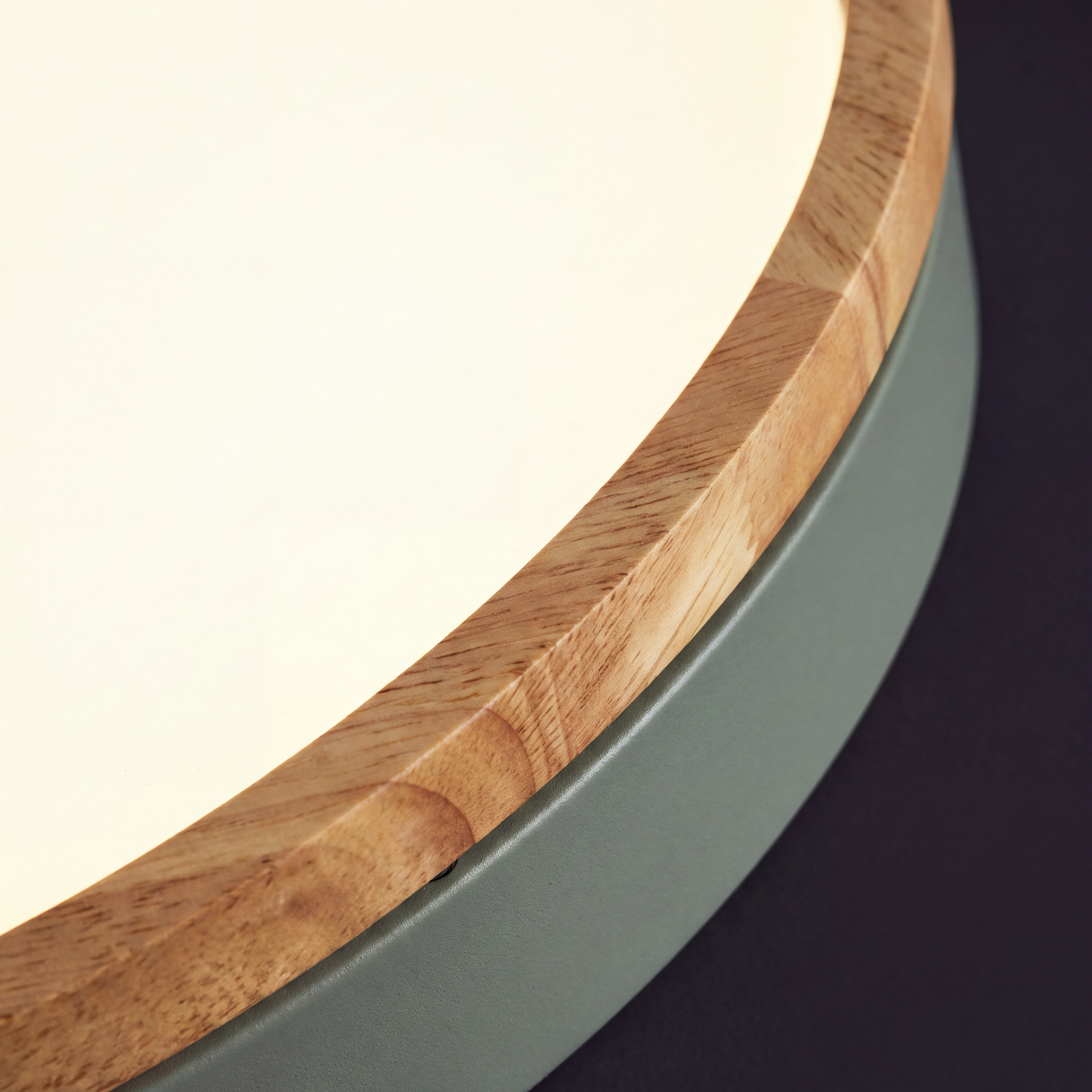 Scandinavian Wood Flush Mount Ceiling Light With Dimmable Remote Control