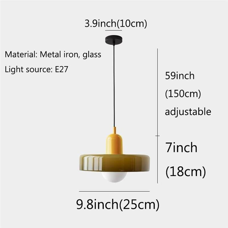 Modern Glass Pendant Light With Halo Shade