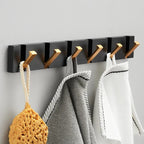 Folding Wall Hook Rack Stainless Steel Coat Hooks Wall Mounted Space Saving Hook Rail with Fold Away Hooks for Hallway | Bathroom and Bedroom