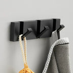 Folding Wall Hook Rack Stainless Steel Coat Hooks Wall Mounted Space Saving Hook Rail with Fold Away Hooks for Hallway | Bathroom and Bedroom