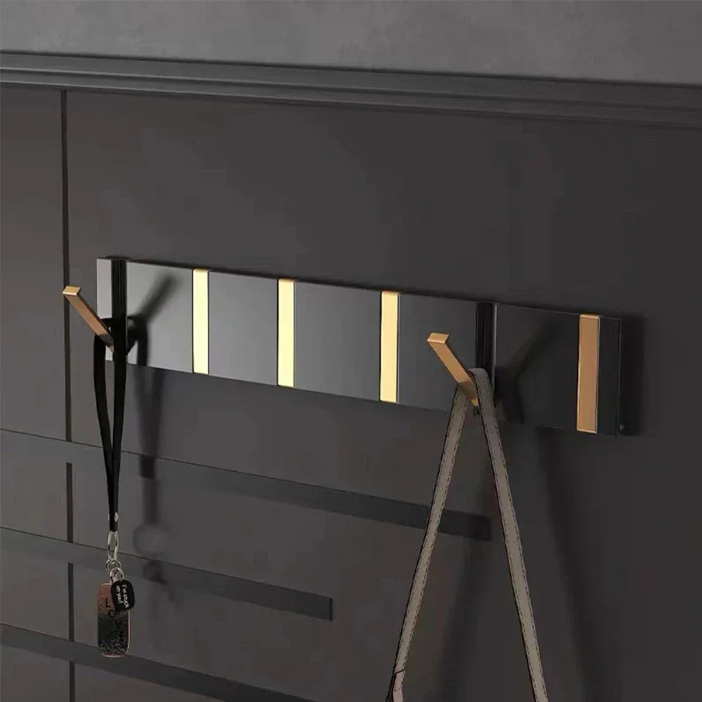 Folding Wall Hook Rack Stainless Steel Coat Hooks Wall Mounted Space Saving Hook Rail with Fold Away Hooks for Hallway | Bathroom and Bedroom