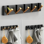 Folding Wall Hook Rack Stainless Steel Coat Hooks Wall Mounted Space Saving Hook Rail with Fold Away Hooks for Hallway | Bathroom and Bedroom