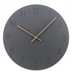 Silent Wall Clock Nordic Minimalist Non-Ticking MDF Wall Clock with Walnut Wood Hands Modern Round Clock for Living Room, Kitchen and Office