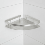 Adhesive Bathroom Shelf Drill-Free Shower Caddy Stainless Steel Wall Shelf Organiser for Shampoo and Toiletries