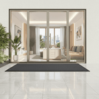 Heavy Duty Doormat with Non-Slip Rubber Backing Striped Polyester Entrance Mat Waterproof Dirt Trapping for High-Traffic Entrances