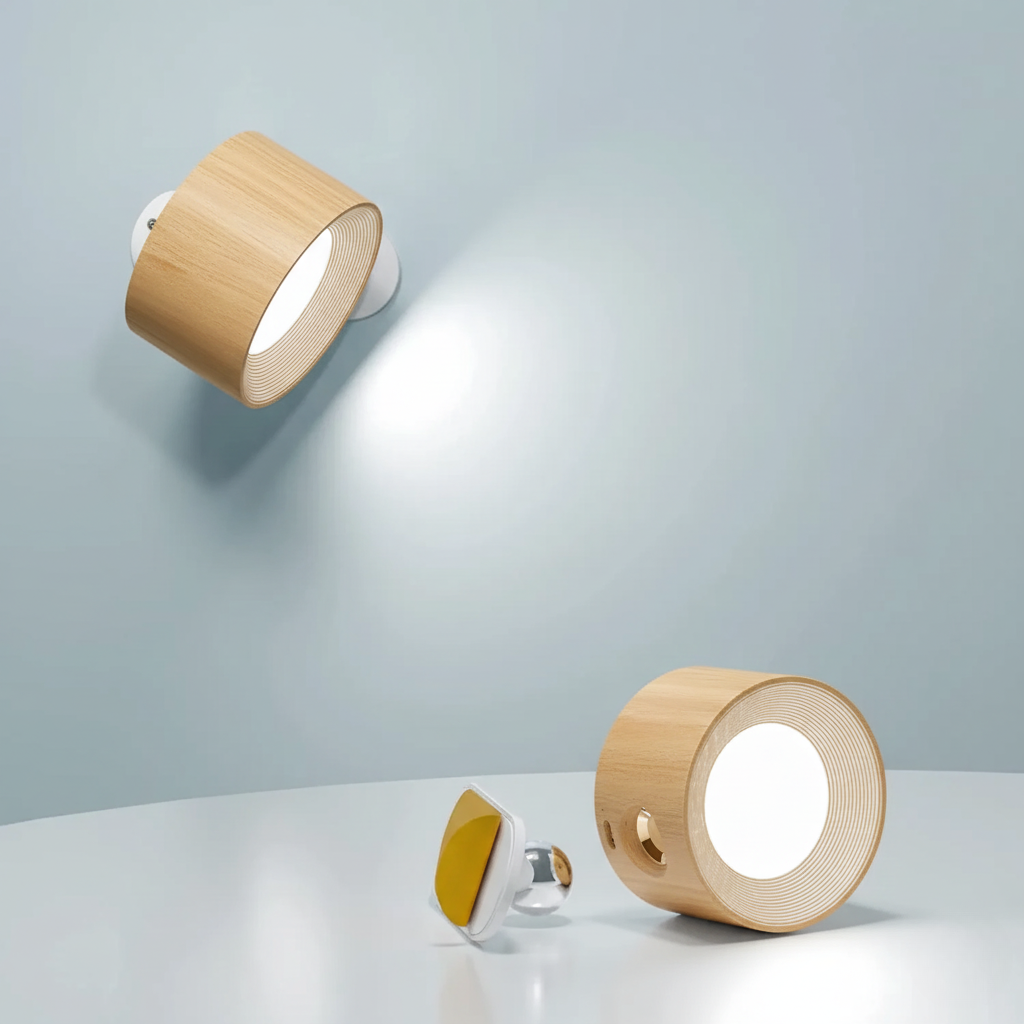 Cordless LED Wall Light Rechargeable Magnetic Wall Lamp with Rotating Head Dimmable Touch or Remote Control for Bedroom | Hallway and Stairs