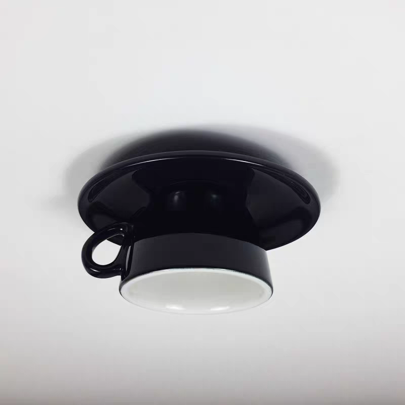 Modern Ceramic Semi-Flush Mount Ceiling Light in Black — Ashbury Home & Living