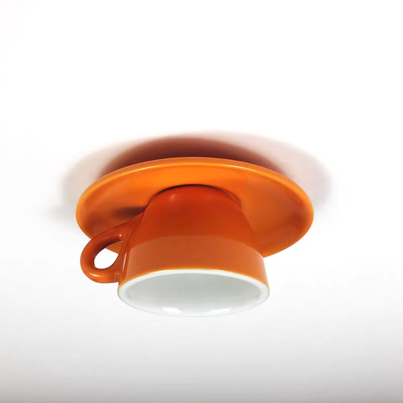 Modern Ceramic Semi-Flush Mount Ceiling Light in Orange — Ashbury Home & Living
