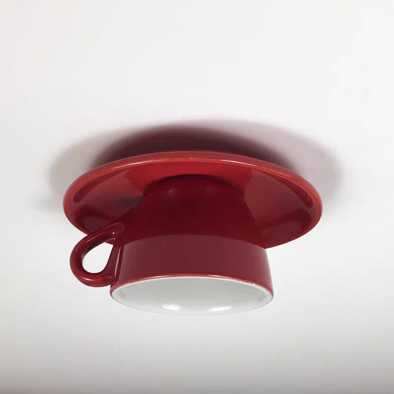 Modern Ceramic Semi-Flush Mount Ceiling Light in Red — Ashbury Home & Living