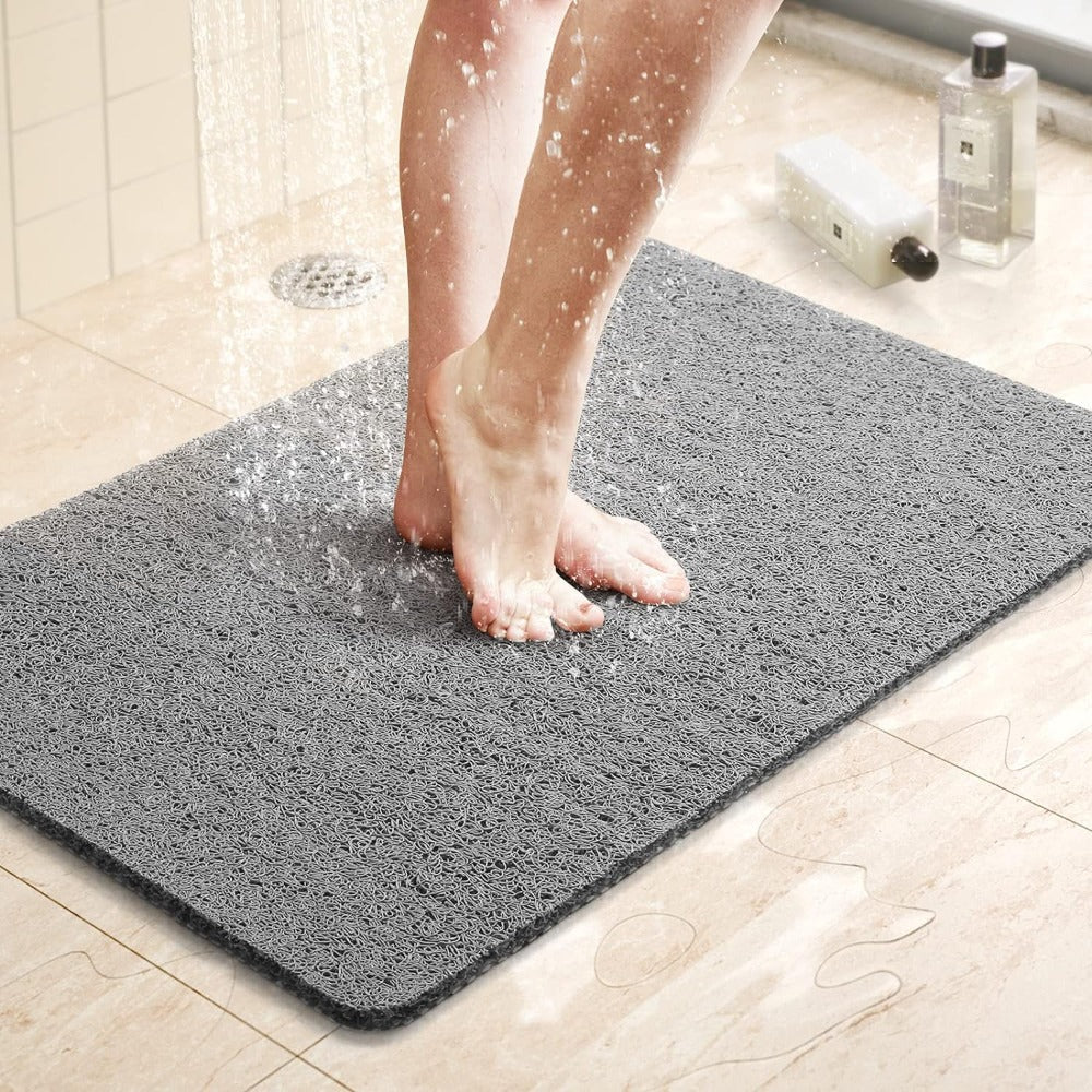Non-Slip Shower Mat Quick Drying Loofah Style Bath Mat Cuttable Anti-Slip Mat with Water Drainage Machine Washable for Shower | Bathtub and Wet Room