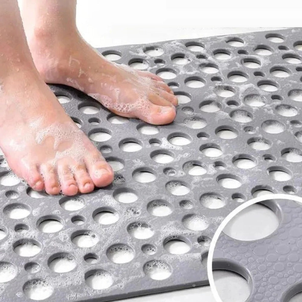 Non-Slip Shower Mat with Drainage Holes Soft Textured Anti-Slip Bath Mat Quick Draining Hygienic Mat for Shower | Bathtub and Wet Room