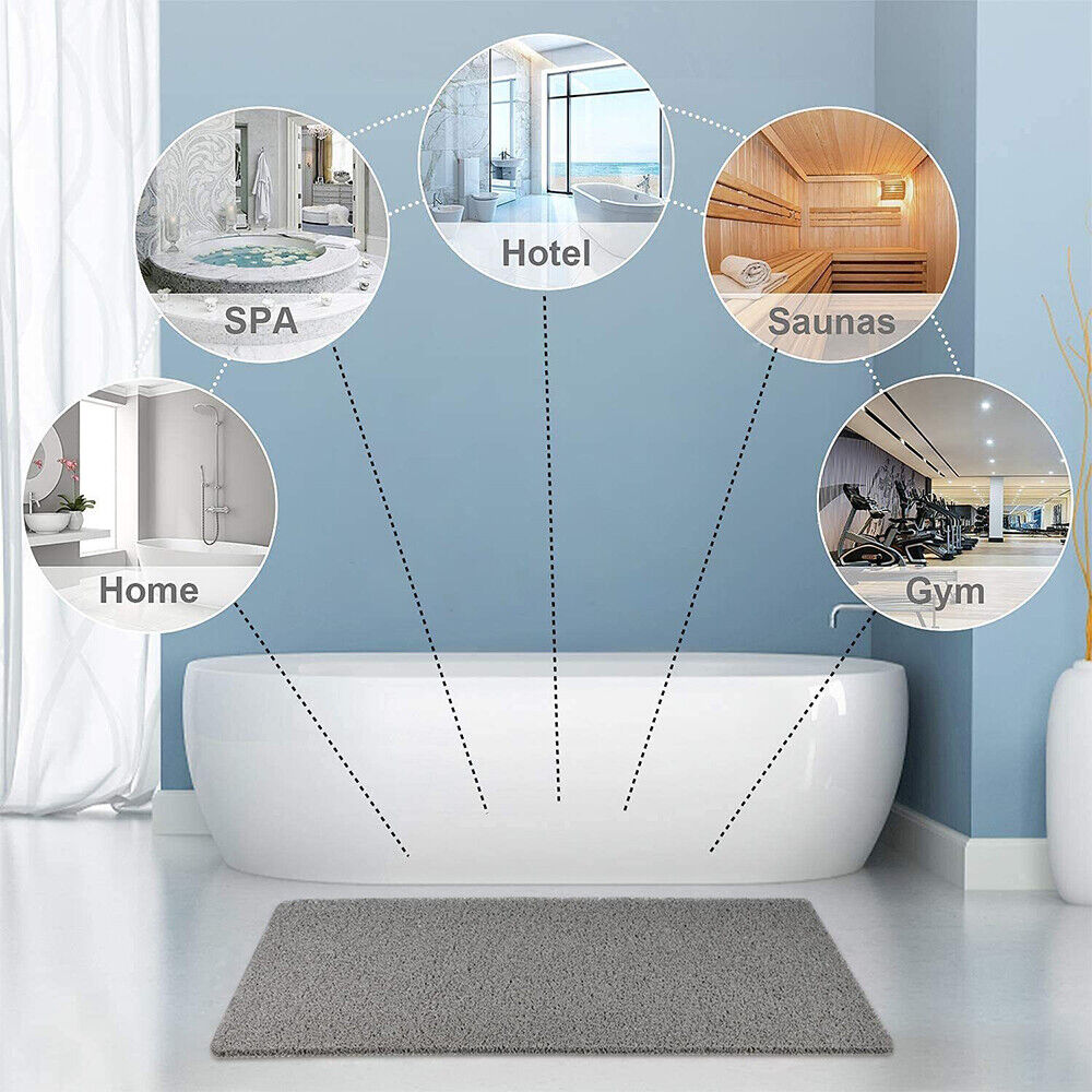 Non-Slip Shower Mat Quick Drying Loofah Style Bath Mat Cuttable Anti-Slip Mat with Water Drainage Machine Washable for Shower | Bathtub and Wet Room