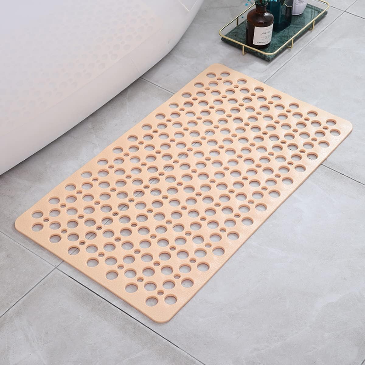 Non-Slip Shower Mat with Drainage Holes Soft Textured Anti-Slip Bath Mat Quick Draining Hygienic Mat for Shower | Bathtub and Wet Room