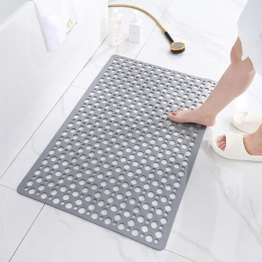 Non-Slip Shower Mat with Drainage Holes Soft Textured Anti-Slip Bath Mat Quick Draining Hygienic Mat for Shower | Bathtub and Wet Room