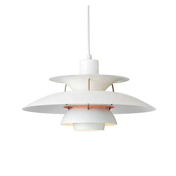 Scandinavian Metal Pendant Light With Adjustable Angle for Dining Room in White + Pink — Ashbury Home & Living