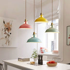 Industrial Barn Shade Pendant Light with Brass Lamp Holder for Kitchen Island