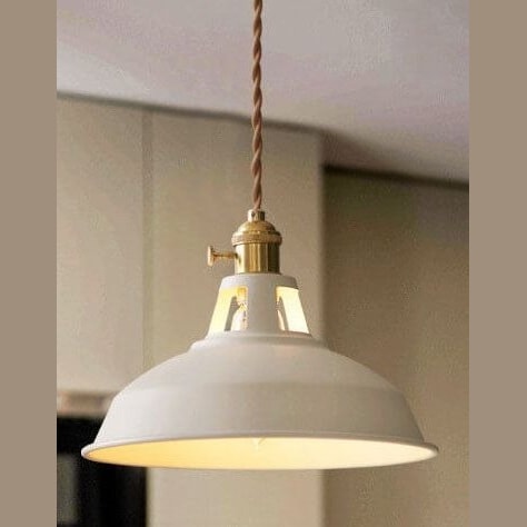 Industrial Barn Shade Pendant Light with Brass Lamp Holder for Kitchen Island