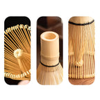 Japanese Matcha Tea Set with Petal Ceramic Bowl and Bamboo Accessories