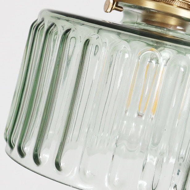 Japanese Style Textured Glass Pendant Light with Brass Lamp Holder