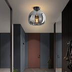 Modern Glass Ceiling Light With Hardwired LED Light