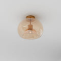 Modern Glass Ceiling Light With Hardwired LED Light