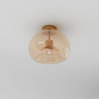 Modern Glass Ceiling Light With Hardwired LED Light