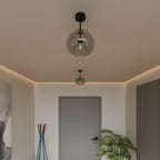 Modern Glass Ceiling Light With Hardwired LED Light