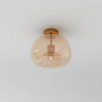 Modern Glass Ceiling Light With Hardwired LED Light