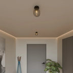 Modern Glass Ceiling Light With Hardwired LED Light