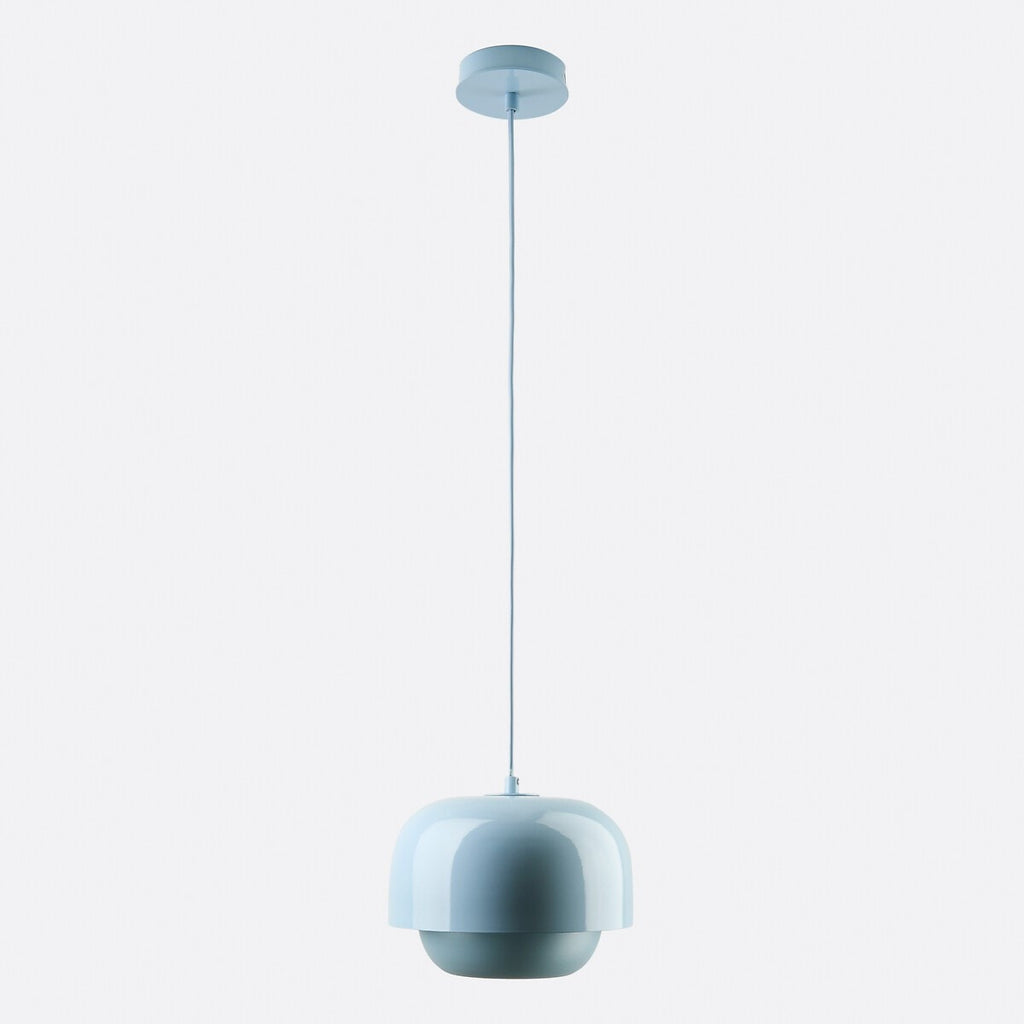 Layered Metal Pendant Light with Glossy Double Shade for Dining Room