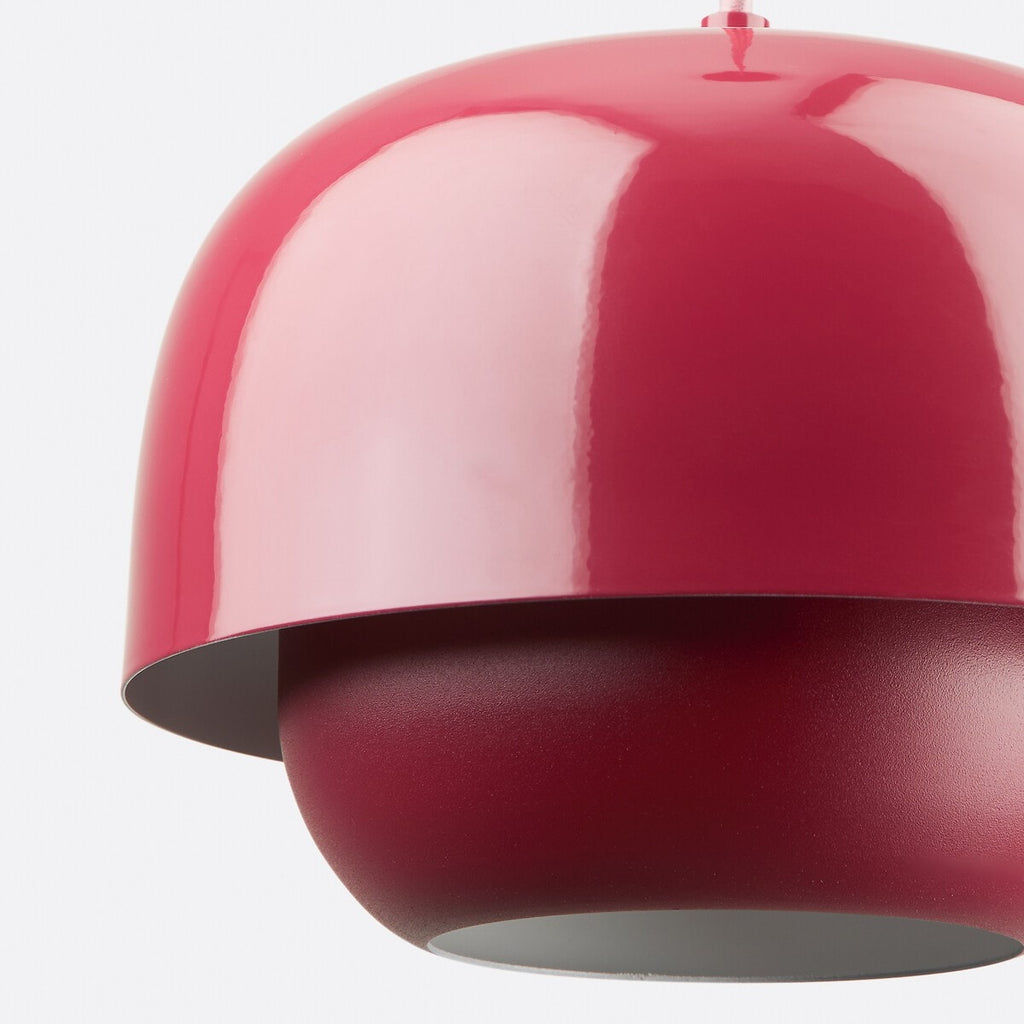 Layered Metal Pendant Light with Glossy Double Shade for Dining Room