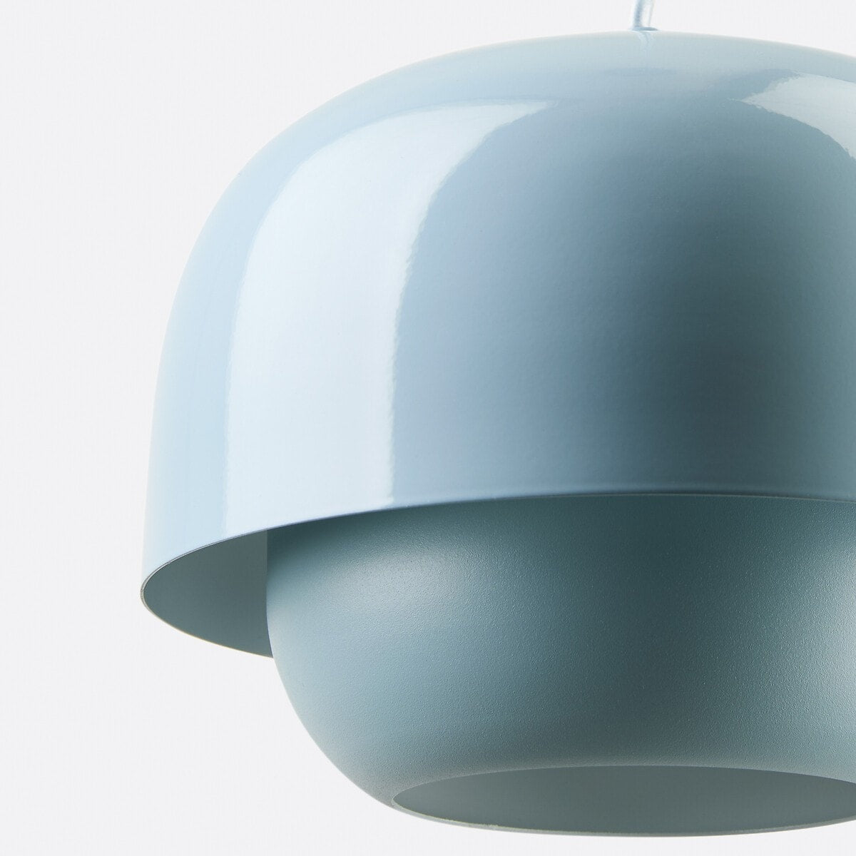Layered Metal Pendant Light with Glossy Double Shade for Dining Room