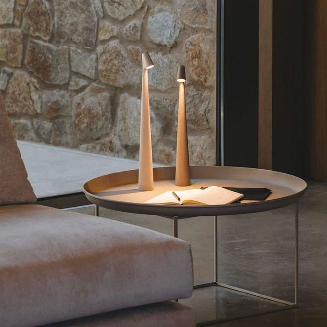 Cordless Table Lamp Rechargeable LED Desk Lamp Scandinavian Minimalist Aluminium Bedside Lamp with Touch Dimmer for Dining Table | Bedroom and Terrace