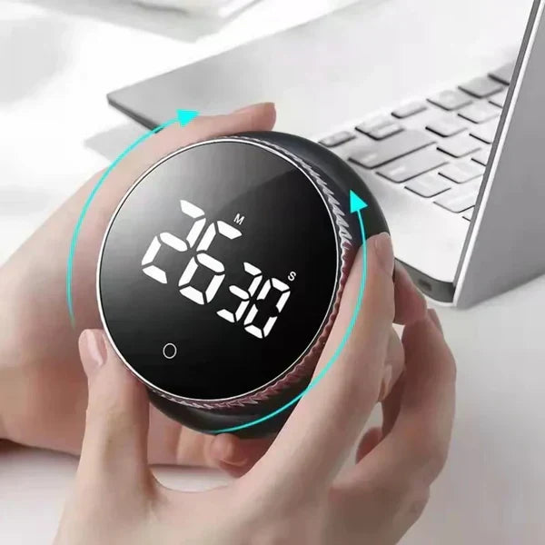 Magnetic Digital Countdown Timer Rotating LED Timer with Large Display Productivity Focus Timer for Kitchen | Study and Home Office