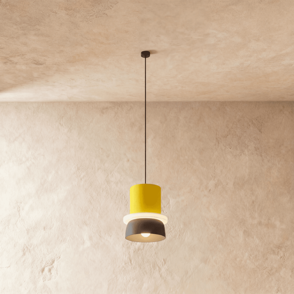 Modern Aluminium Pendant Light With Dome Acrylic Shade