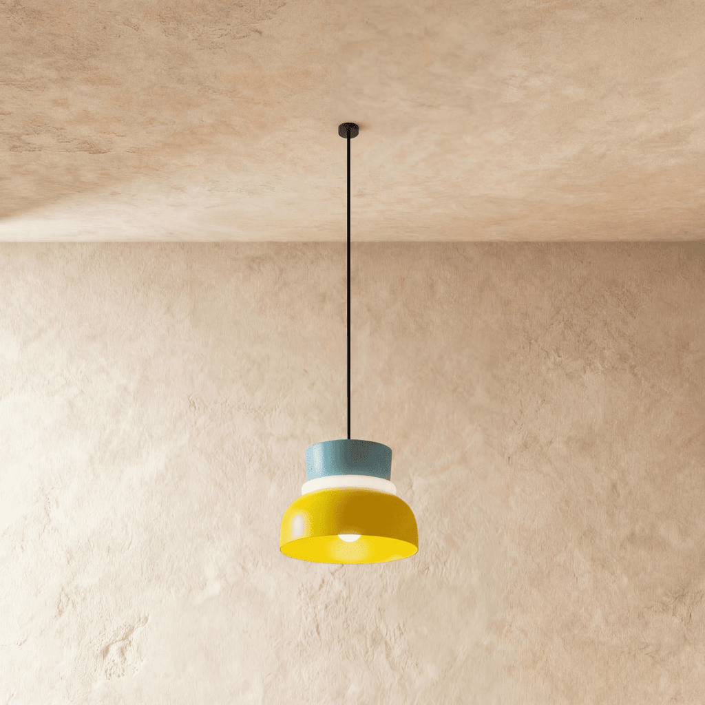 Modern Aluminium Pendant Light With Dome Acrylic Shade