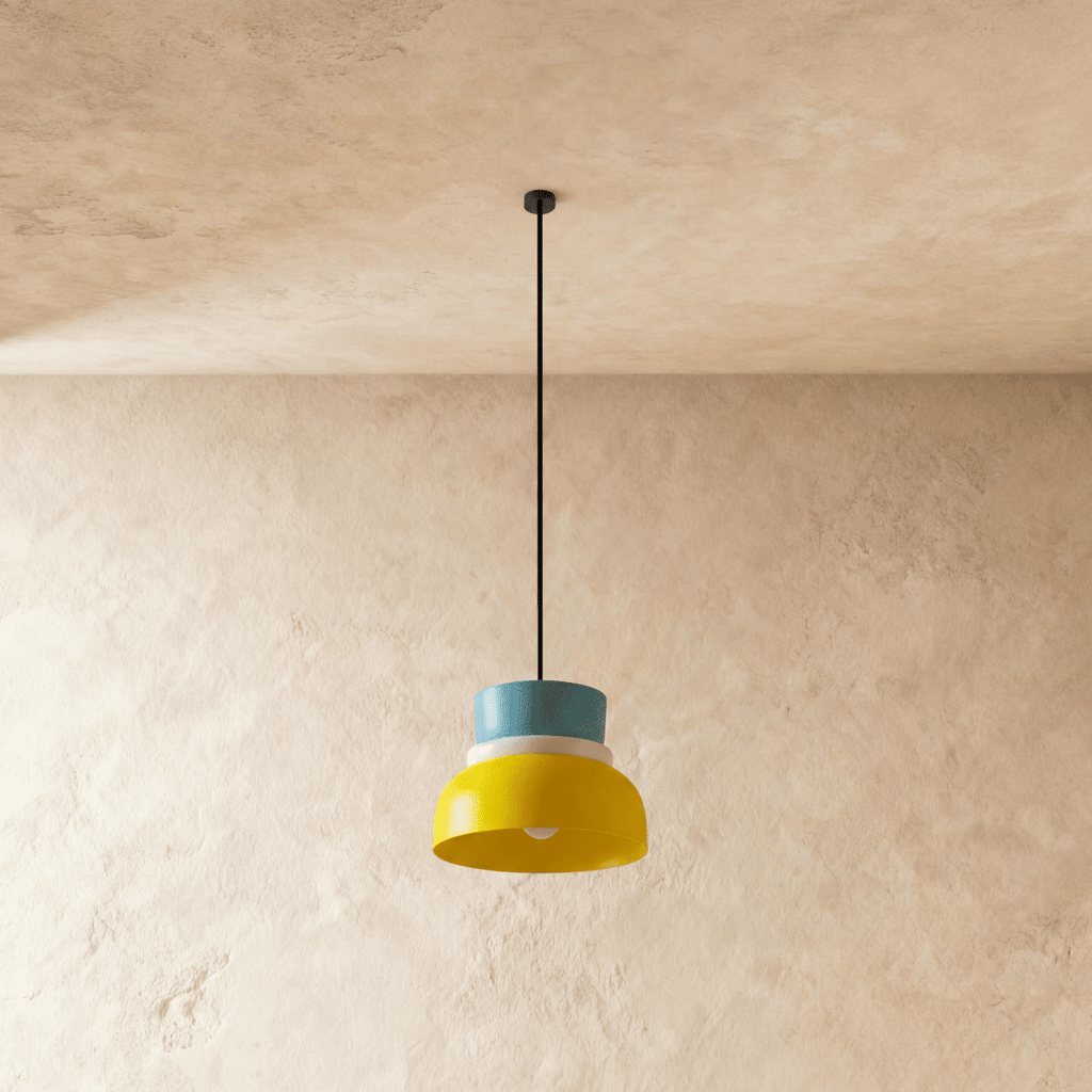Modern Aluminium Pendant Light With Dome Acrylic Shade