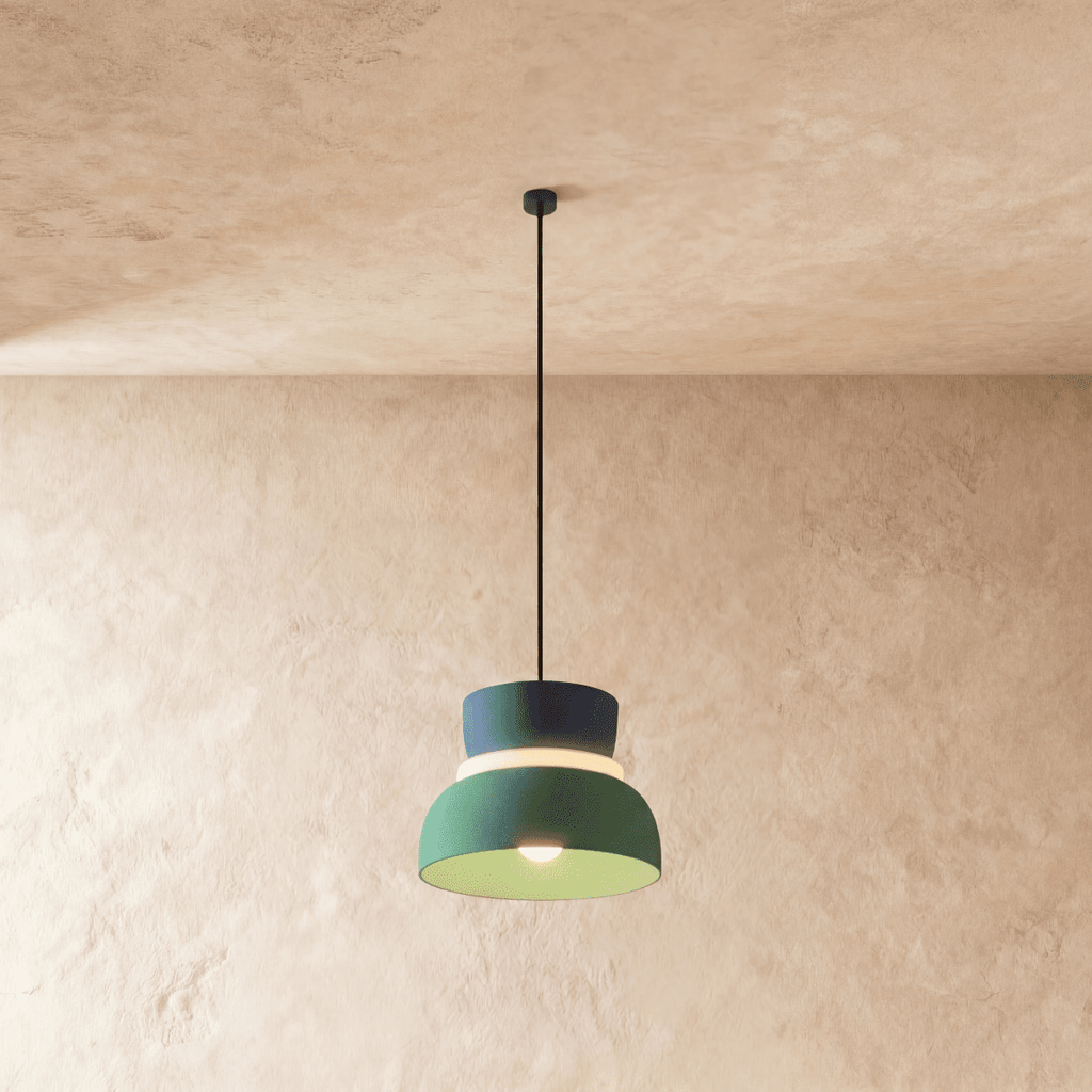 Modern Aluminium Pendant Light With Dome Acrylic Shade