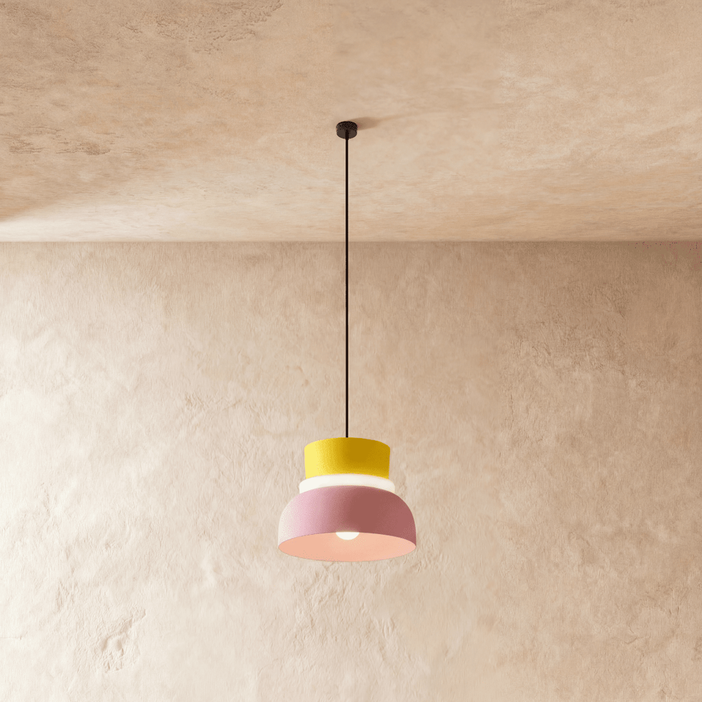 Modern Aluminium Pendant Light With Dome Acrylic Shade