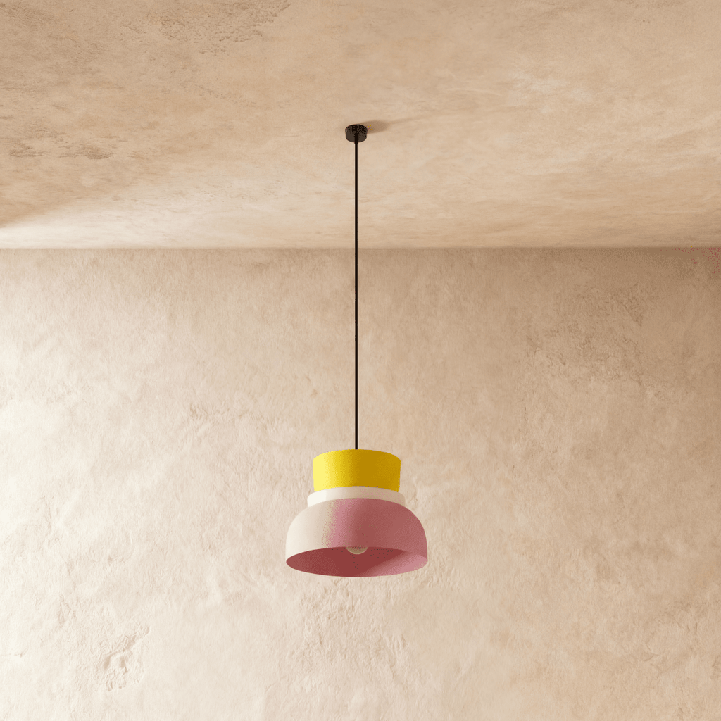 Modern Aluminium Pendant Light With Dome Acrylic Shade