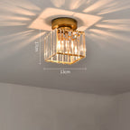 1-Light Flush Mount K9 Crystal Glass Hallway Ceiling Light