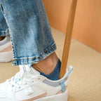 Long Handled Wooden Shoe Horn with Magnetic Wall Holder Extra Long Shoe Horn for Standing Use Hallway Shoe Aid for Boots | Trainers and Dress Shoes
