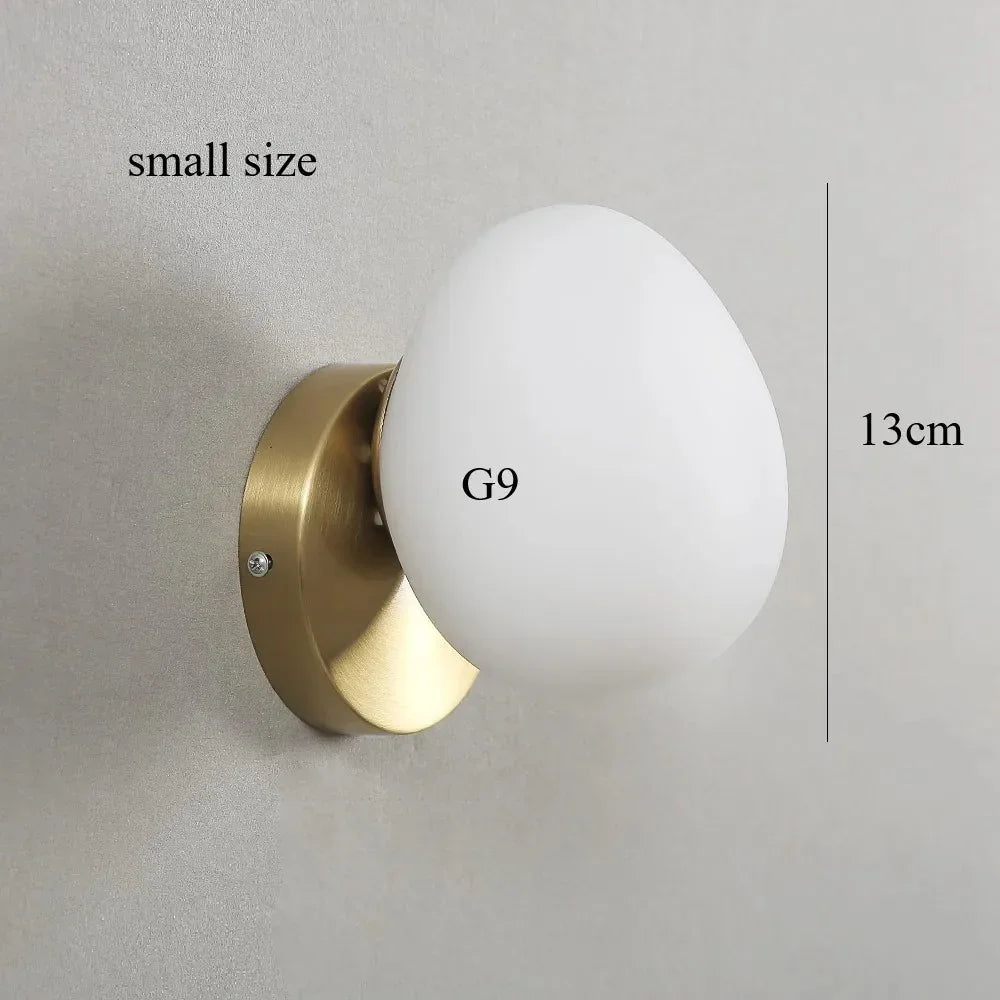 Modern Glass Wall Light With Warm LED Glow in D13 cm (D5.1") — Ashbury Home & Living
